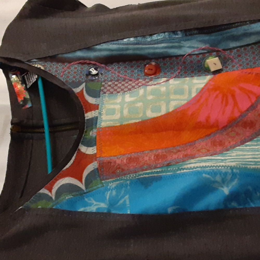 Upcycled colorful top